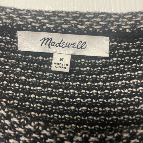 Madewell Riverside Pullover Sweater Black/white in dot weave size M - Picture 4 of 8